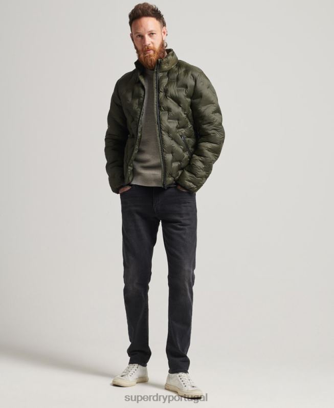 jaqueta de colcha de vedação térmica homens verde roupas Superdry 2208H4650