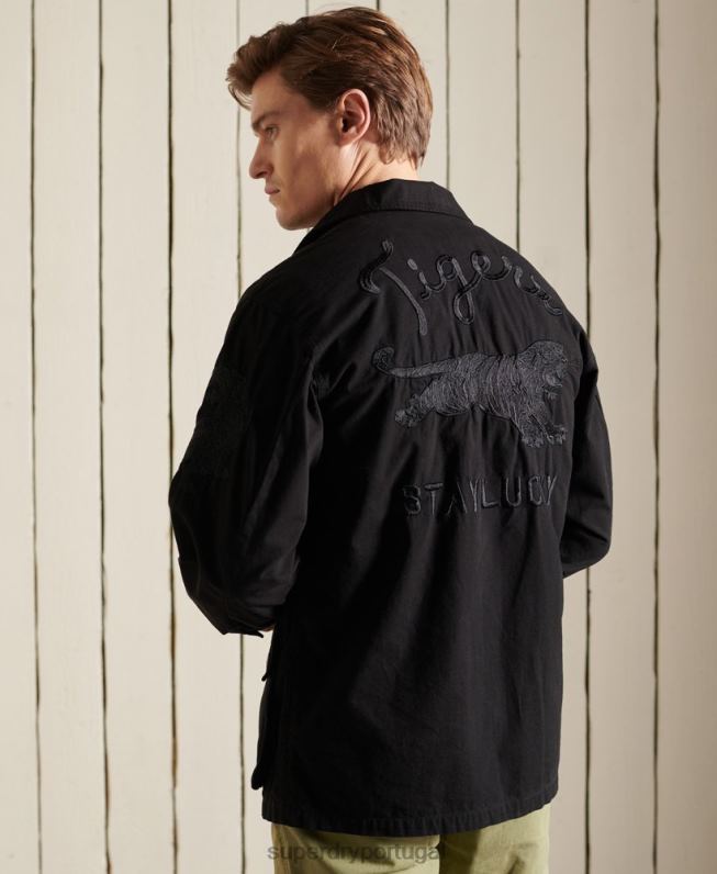 jaqueta de combate tropical do ano novo chinês homens preto roupas Superdry 2208H4484