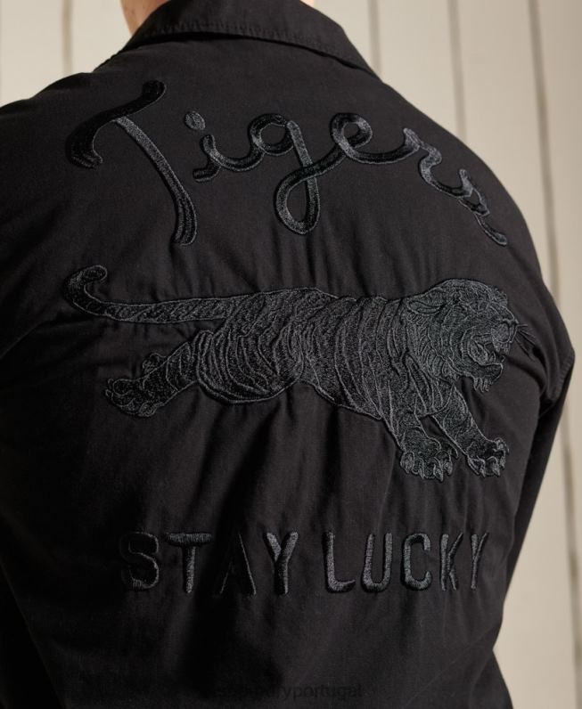 jaqueta de combate tropical do ano novo chinês homens preto roupas Superdry 2208H4484