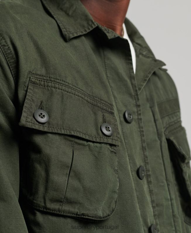 jaqueta de combate tropical homens verde roupas Superdry 2208H4701
