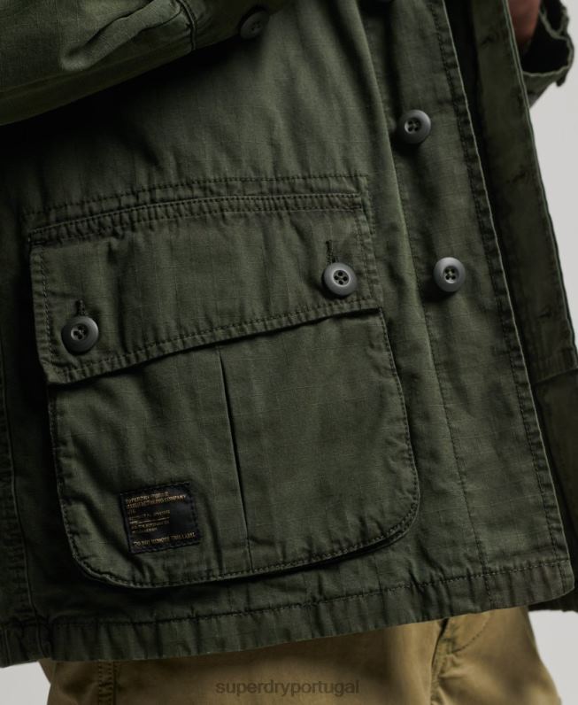 jaqueta de combate tropical homens verde roupas Superdry 2208H4701