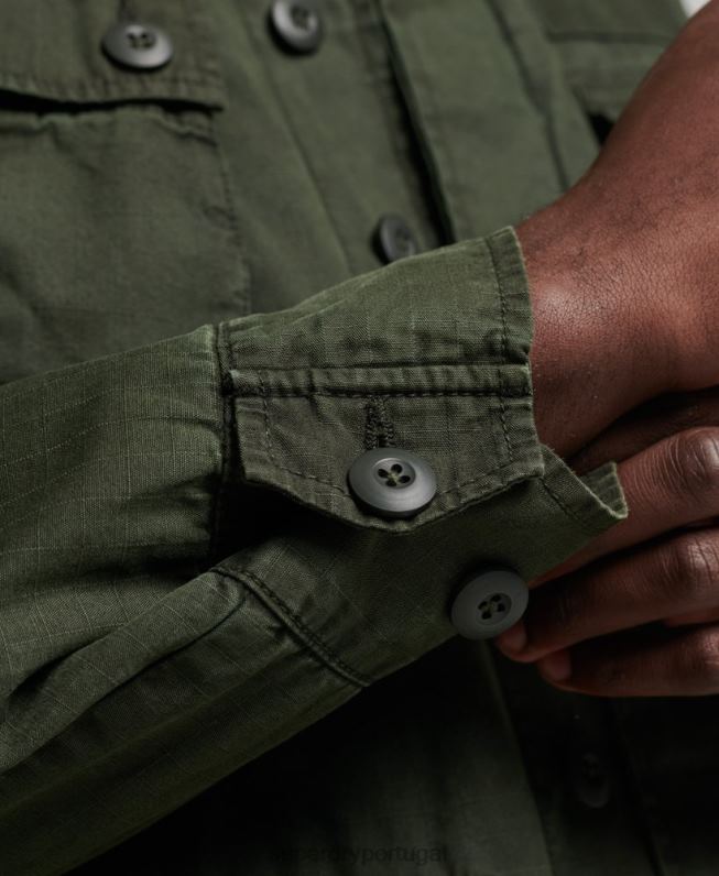 jaqueta de combate tropical homens verde roupas Superdry 2208H4701