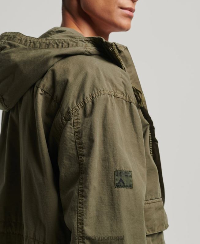 jaqueta de convés com capuz homens caqui roupas Superdry 2208H938