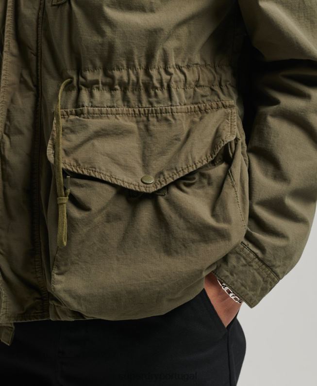 jaqueta de convés com capuz homens caqui roupas Superdry 2208H938