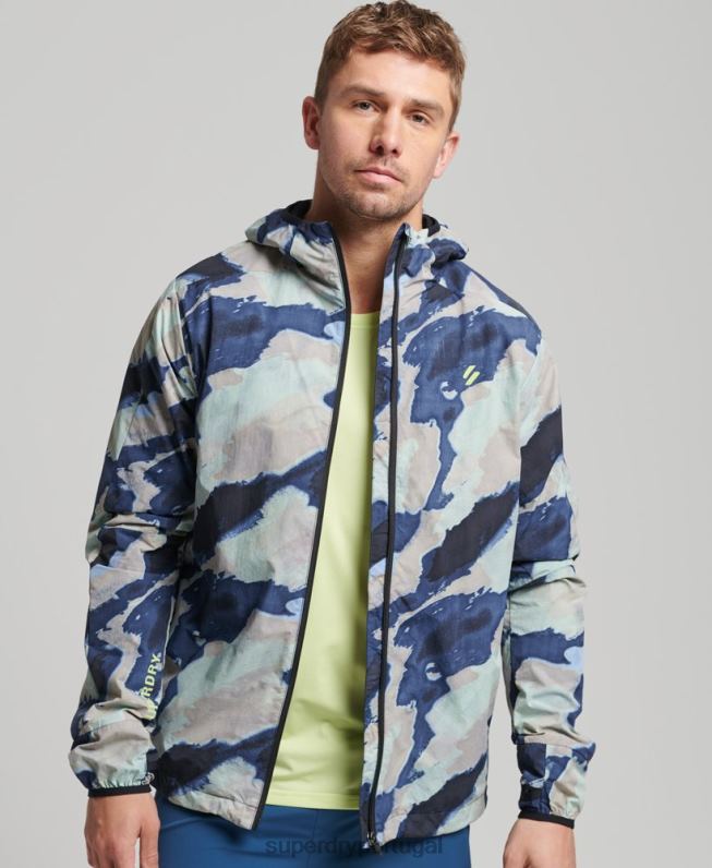 jaqueta de corrida homens azul roupas Superdry 2208H4718