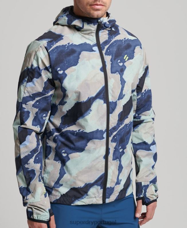 jaqueta de corrida homens azul roupas Superdry 2208H4718