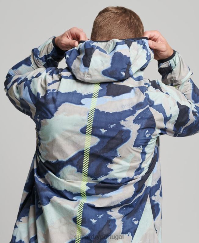 jaqueta de corrida homens azul roupas Superdry 2208H4718