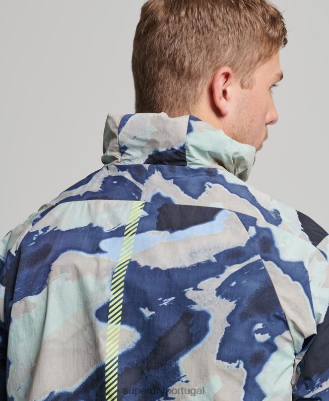 jaqueta de corrida homens azul roupas Superdry 2208H4718