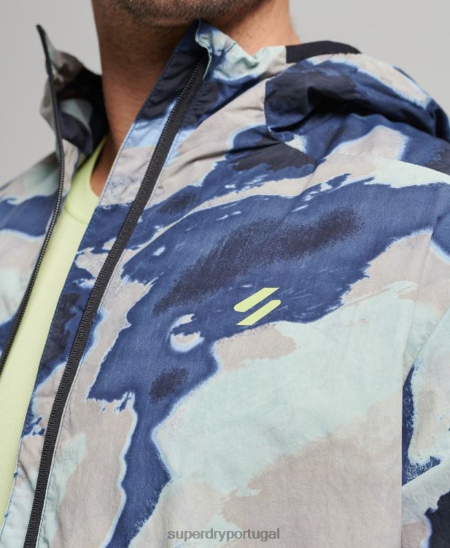 jaqueta de corrida homens azul roupas Superdry 2208H4718