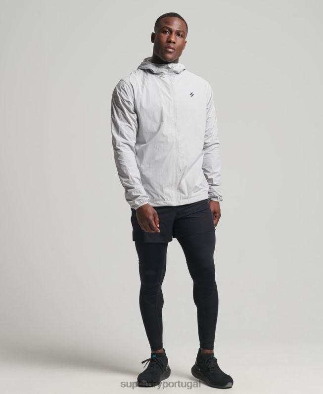 jaqueta de corrida homens cinza claro roupas Superdry 2208H5389