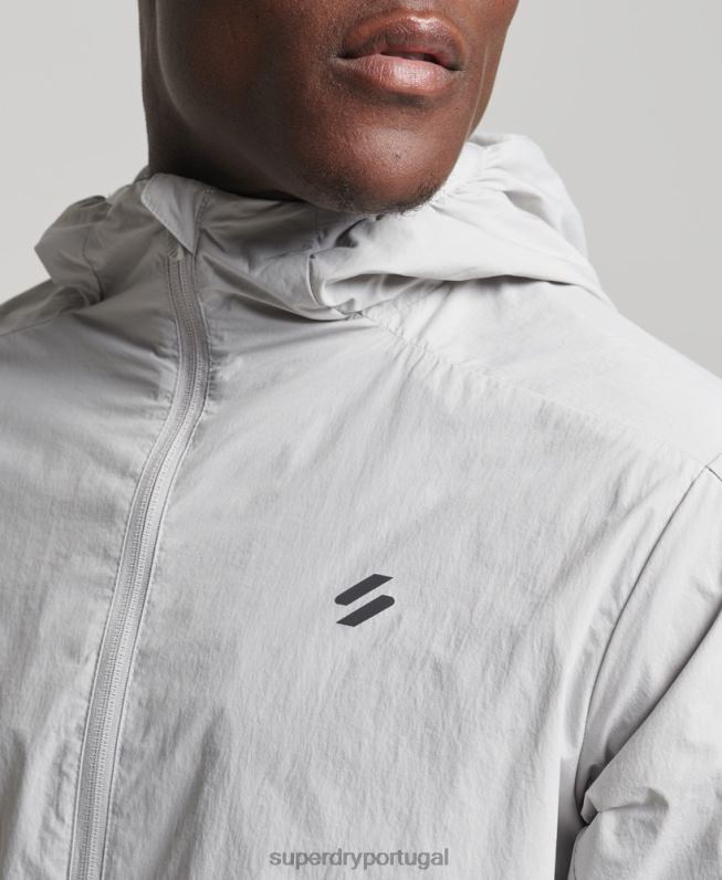 jaqueta de corrida homens cinza claro roupas Superdry 2208H5389