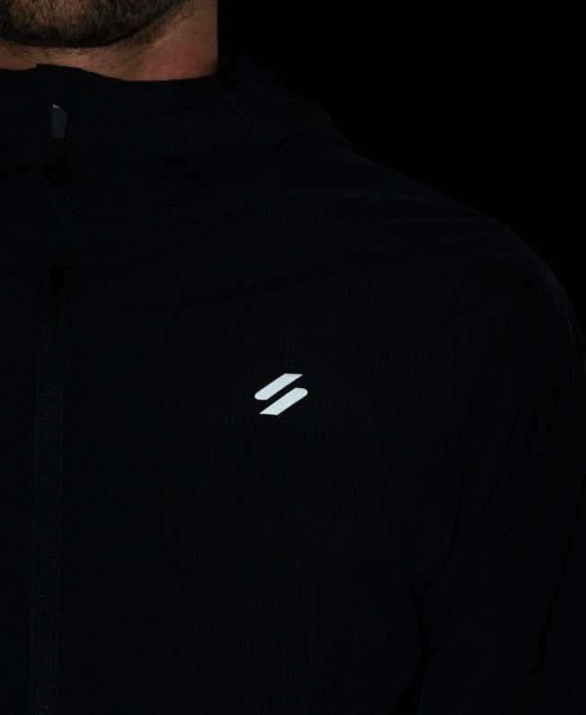 jaqueta de corrida homens preto roupas Superdry 2208H4544