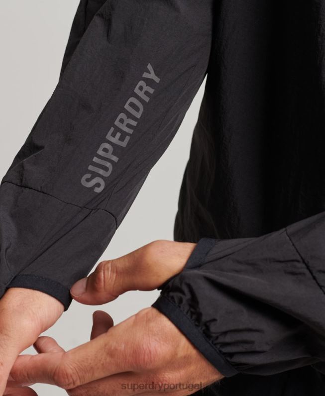 jaqueta de corrida homens preto roupas Superdry 2208H4544