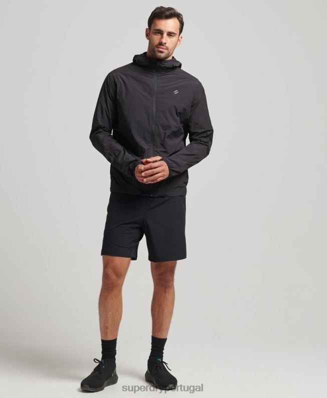 jaqueta de corrida homens preto roupas Superdry 2208H4544