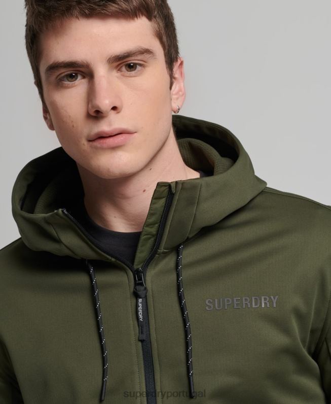 jaqueta de corrida tech soft shell homens caqui roupas Superdry 2208H1132
