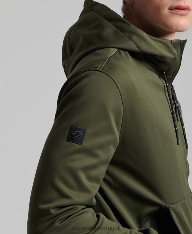 jaqueta de corrida tech soft shell homens caqui roupas Superdry 2208H1132