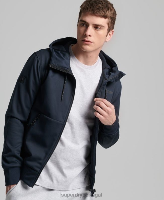 jaqueta de corrida tech soft shell homens marinha roupas Superdry 2208H4705