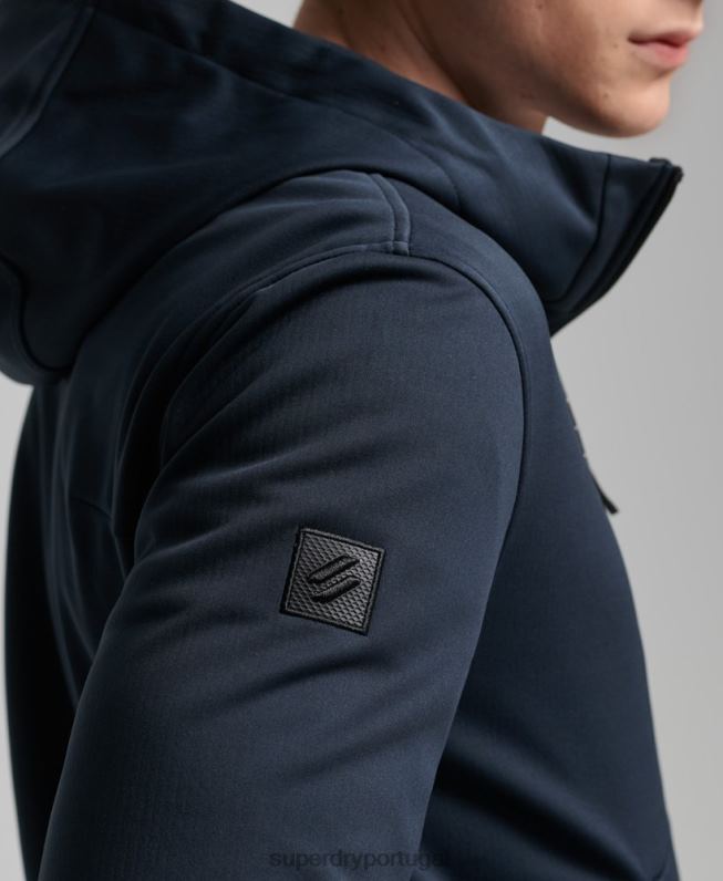 jaqueta de corrida tech soft shell homens marinha roupas Superdry 2208H4705