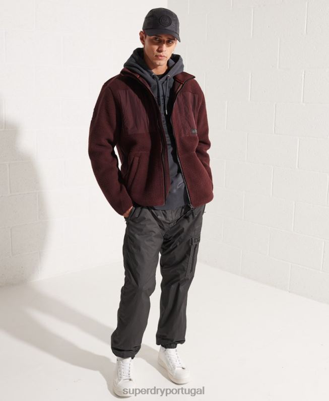 jaqueta de lã de expedição homens vermelho roupas Superdry 2208H867