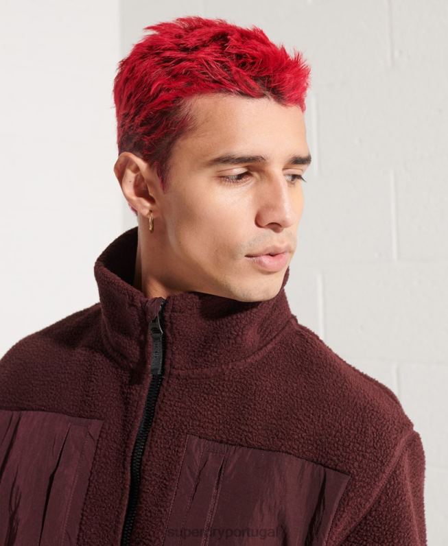 jaqueta de lã de expedição homens vermelho roupas Superdry 2208H867