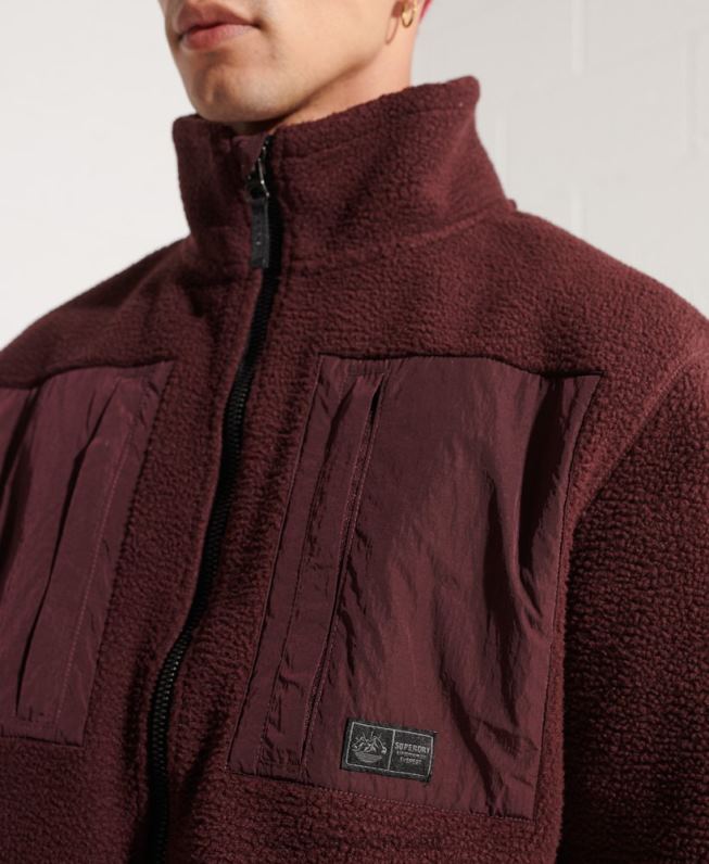 jaqueta de lã de expedição homens vermelho roupas Superdry 2208H867