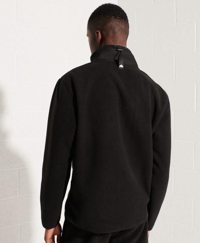 jaqueta de lã esportiva de montanha com meio zíper homens preto roupas Superdry 2208H5132