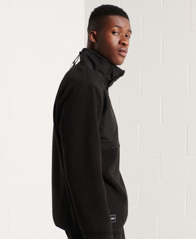 jaqueta de lã esportiva de montanha com meio zíper homens preto roupas Superdry 2208H5132