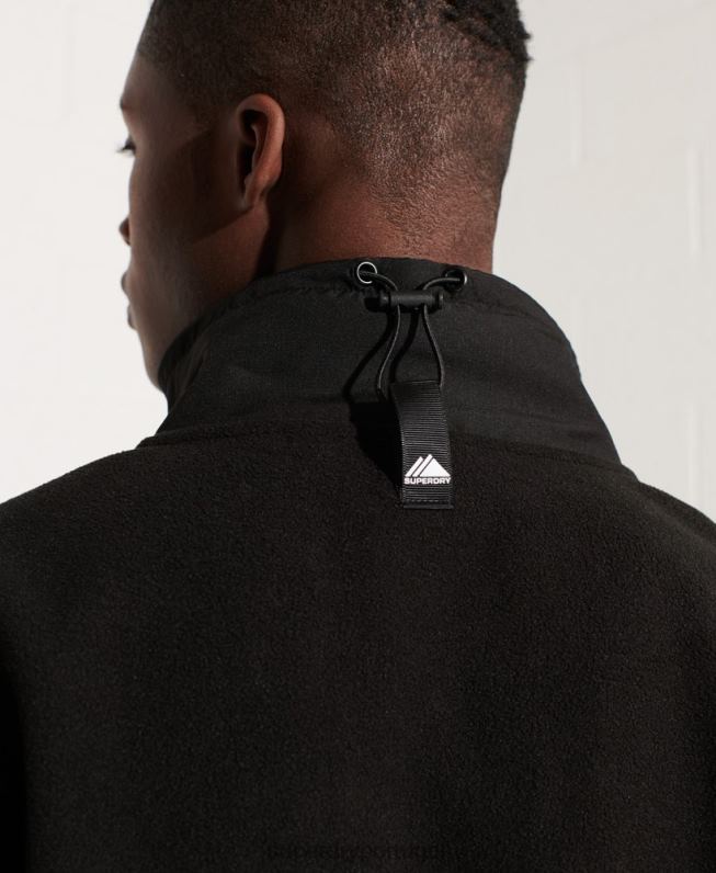 jaqueta de lã esportiva de montanha com meio zíper homens preto roupas Superdry 2208H5132
