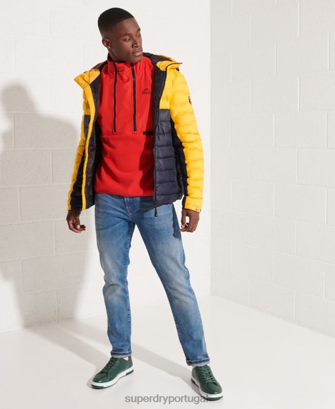 jaqueta de lã esportiva de montanha com meio zíper homens vermelho roupas Superdry 2208H5199