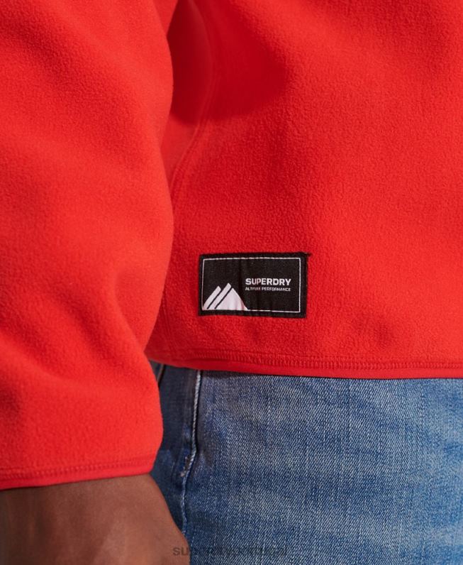 jaqueta de lã esportiva de montanha com meio zíper homens vermelho roupas Superdry 2208H5199