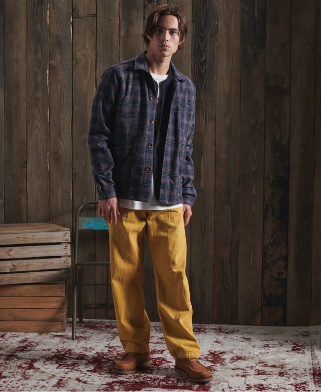 jaqueta de lã seca edição limitada homens azul roupas Superdry 2208H4761