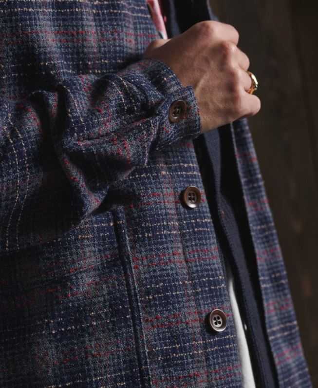 jaqueta de lã seca edição limitada homens azul roupas Superdry 2208H4761