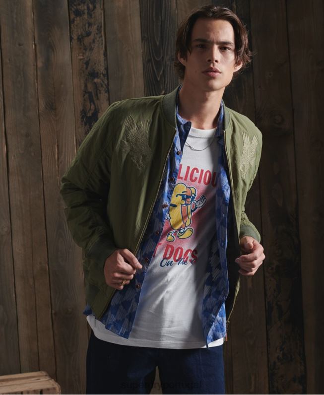 jaqueta de lembrança seca de edição limitada homens caqui roupas Superdry 2208H4772