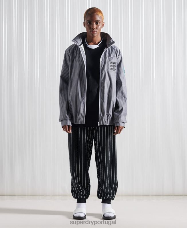 jaqueta de listras de cambraia sdx edição limitada homens azul roupas Superdry 2208H4767