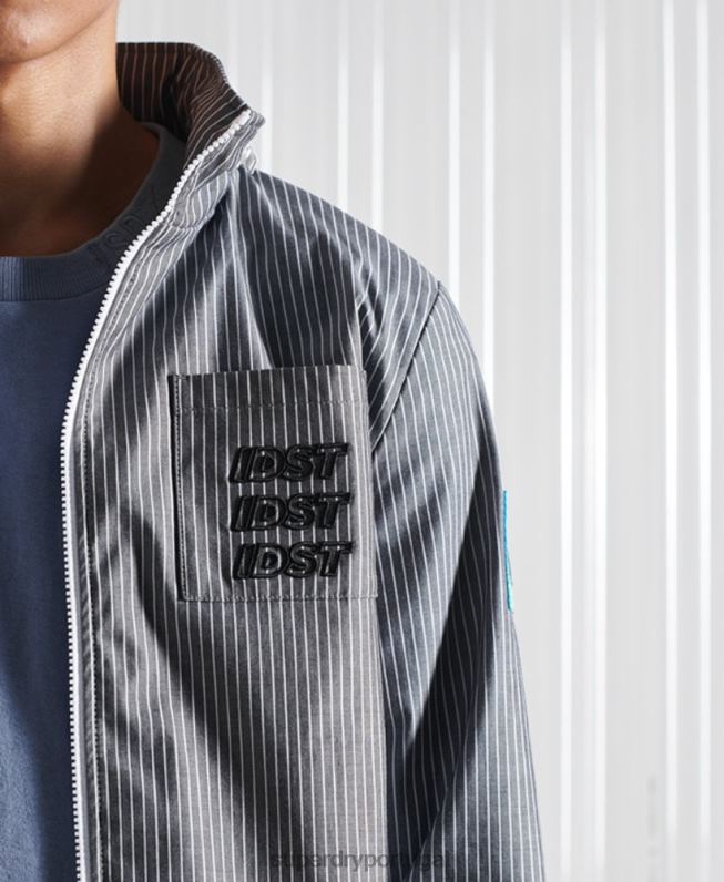 jaqueta de listras de cambraia sdx edição limitada homens azul roupas Superdry 2208H4767