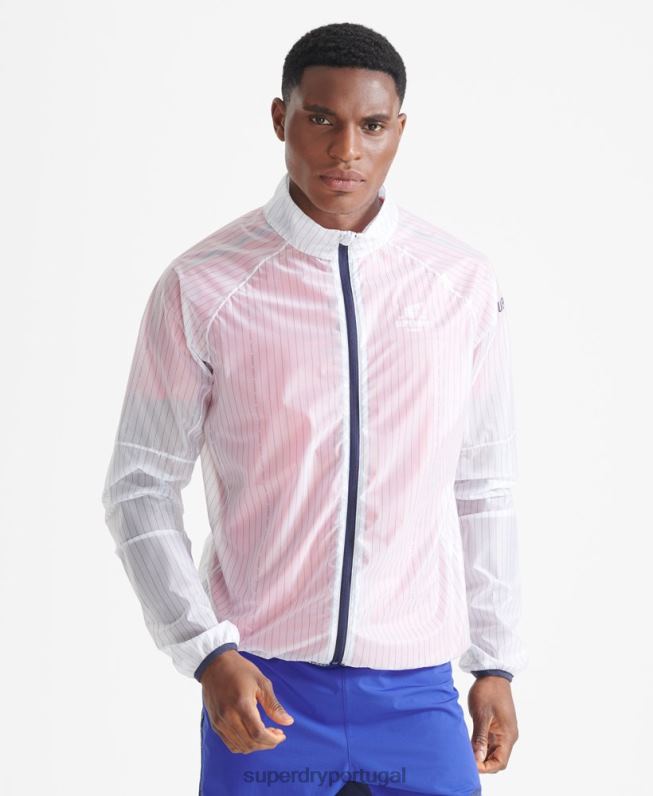 jaqueta de membrana de corrida homens branco roupas Superdry 2208H4661
