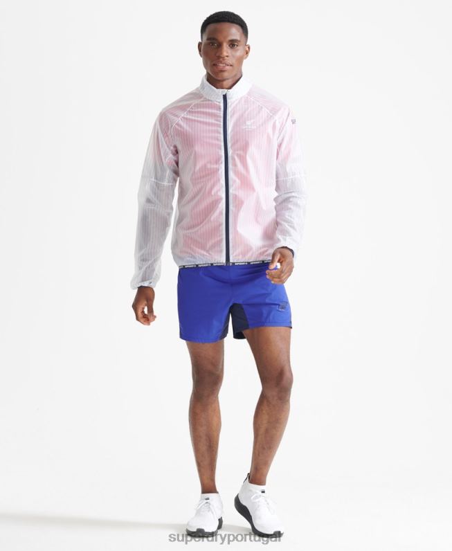 jaqueta de membrana de corrida homens branco roupas Superdry 2208H4661