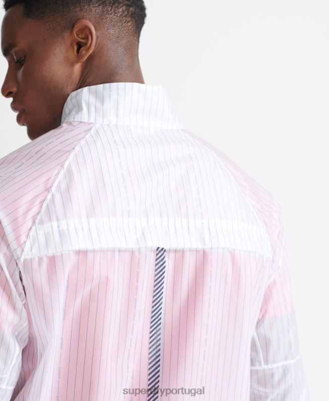 jaqueta de membrana de corrida homens branco roupas Superdry 2208H4661