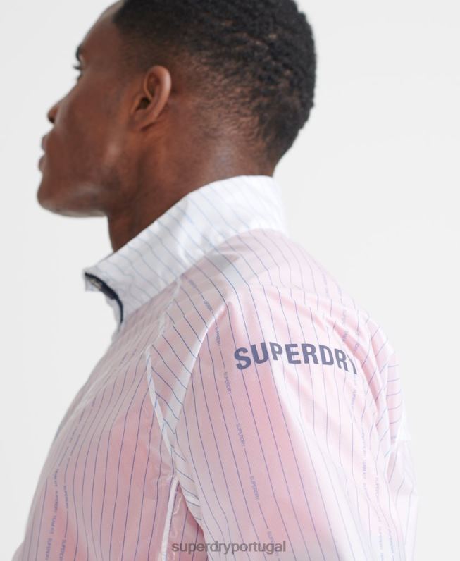 jaqueta de membrana de corrida homens branco roupas Superdry 2208H4661