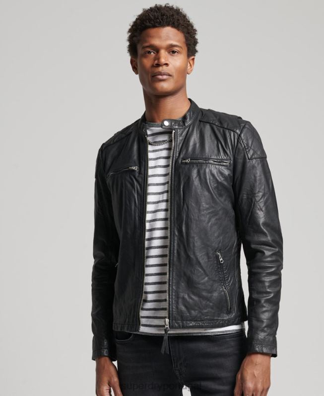 jaqueta de moto homens preto roupas Superdry 2208H4436
