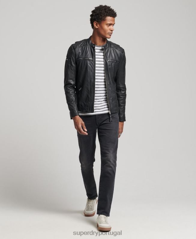 jaqueta de moto homens preto roupas Superdry 2208H4436