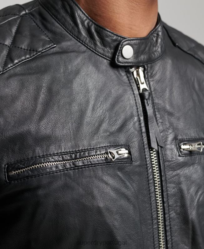 jaqueta de moto homens preto roupas Superdry 2208H4436