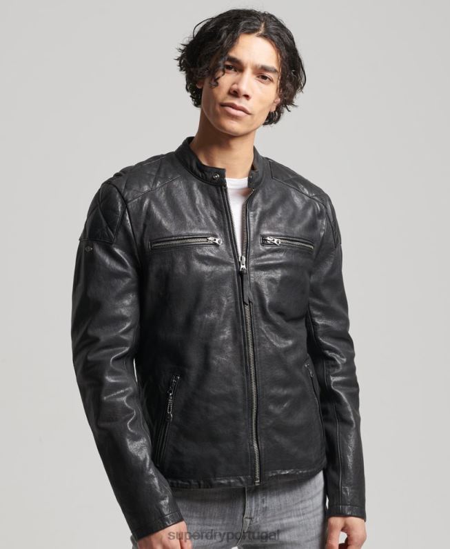 jaqueta de moto homens preto roupas Superdry 2208H4776