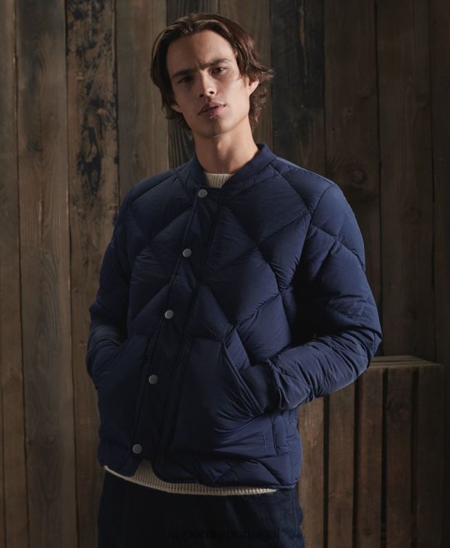 jaqueta de pato seco homens azul roupas Superdry 2208H4632