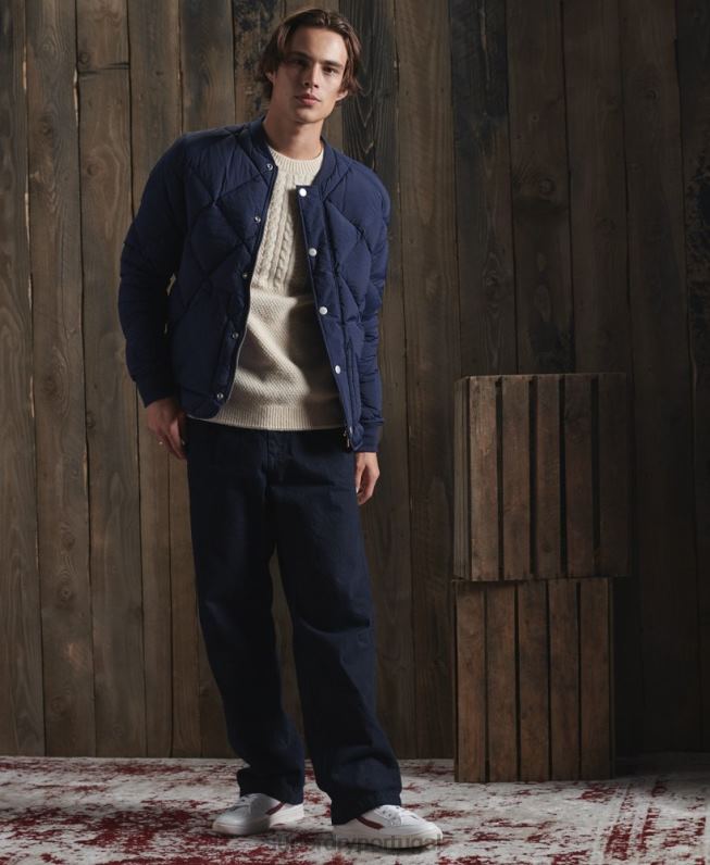 jaqueta de pato seco homens azul roupas Superdry 2208H4632