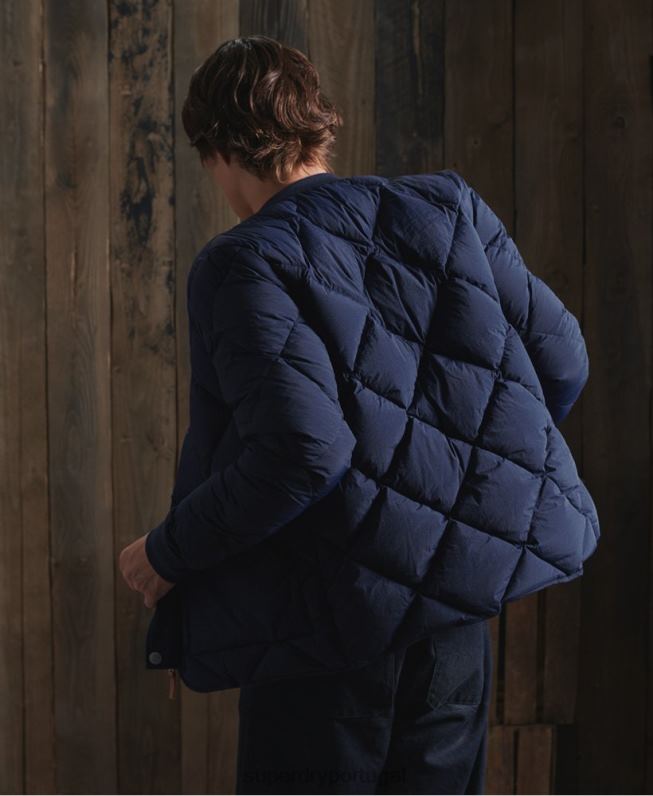 jaqueta de pato seco homens azul roupas Superdry 2208H4632