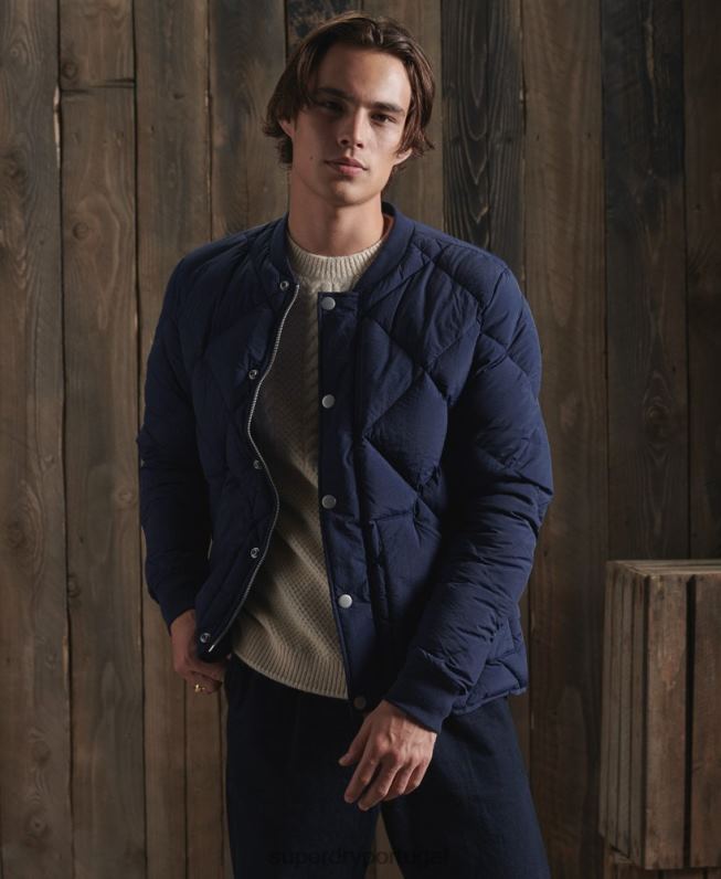 jaqueta de pato seco homens azul roupas Superdry 2208H4632