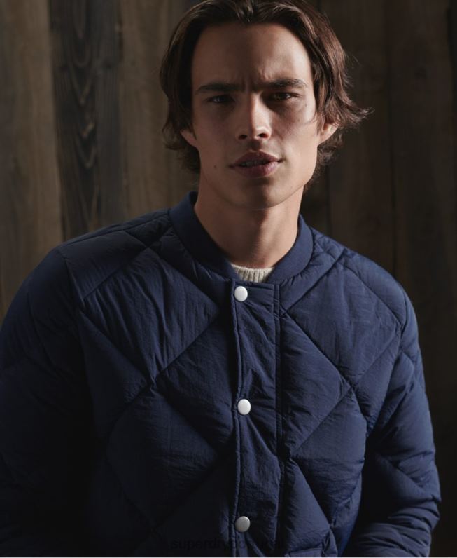 jaqueta de pato seco homens azul roupas Superdry 2208H4632