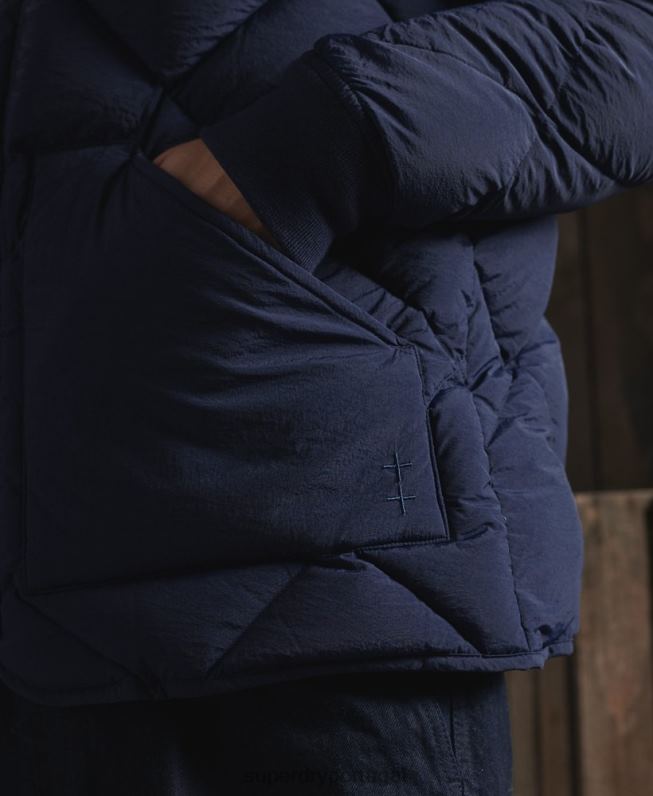 jaqueta de pato seco homens azul roupas Superdry 2208H4632