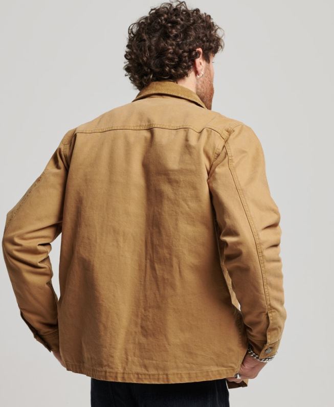 jaqueta de rancho de roupa de trabalho homens marrom roupas Superdry 2208H4450